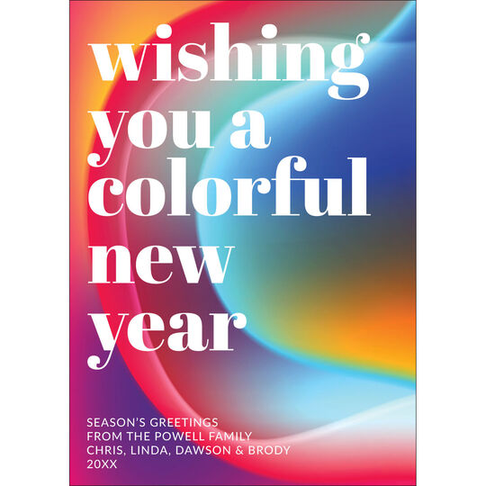 Colorful New Year Flat Holiday Cards